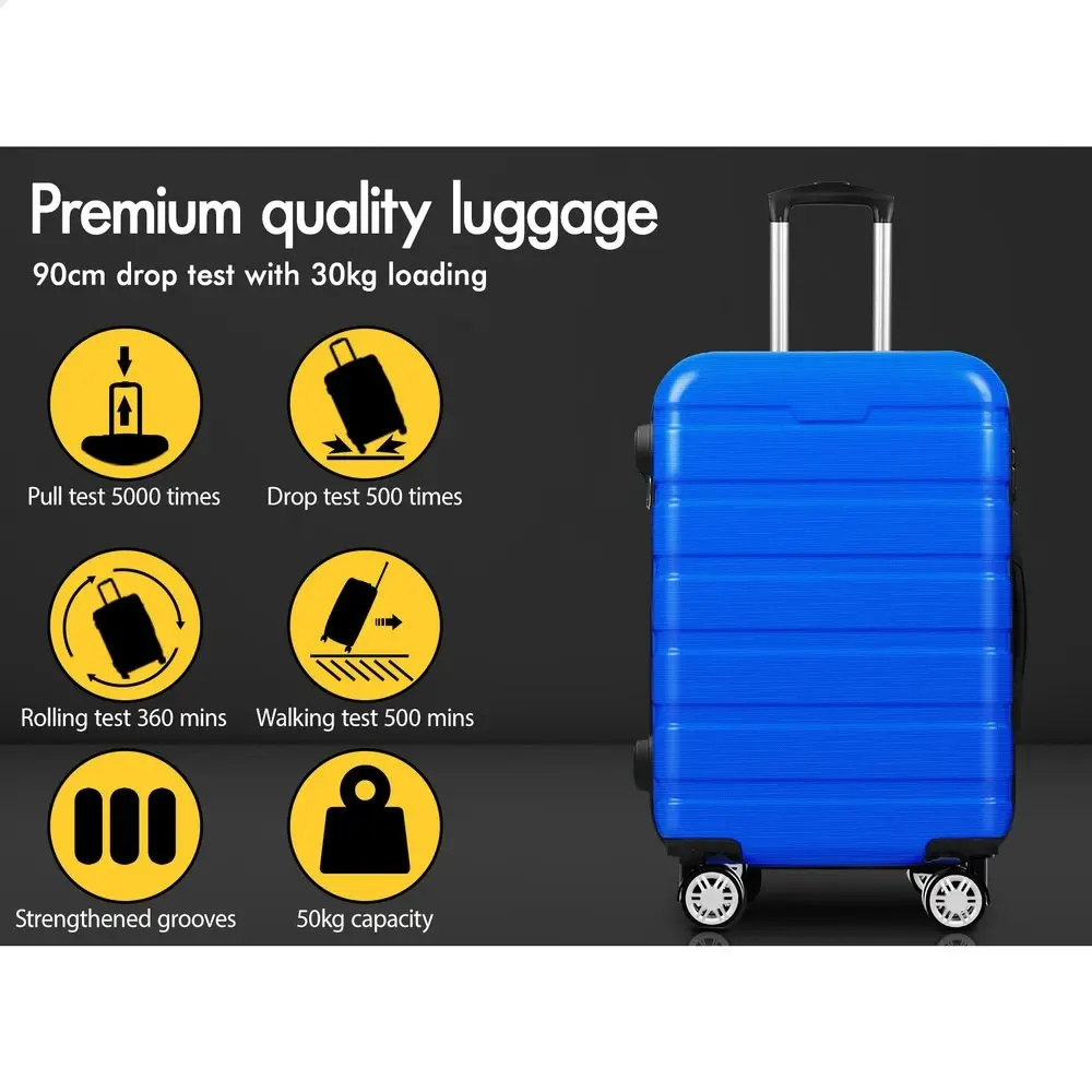 Alfordson 3PCS Luggage Suitcase Trolley Set Hard Case Travel Storage TSA Lock Sparco Elite Blue