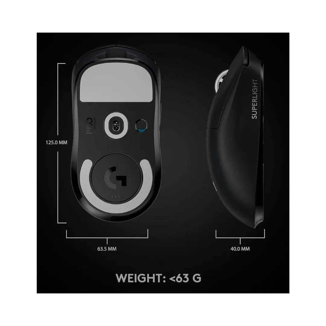 Logitech G PRO X SUPERLIGHT Wireless Gaming Mouse Black - Refurbished