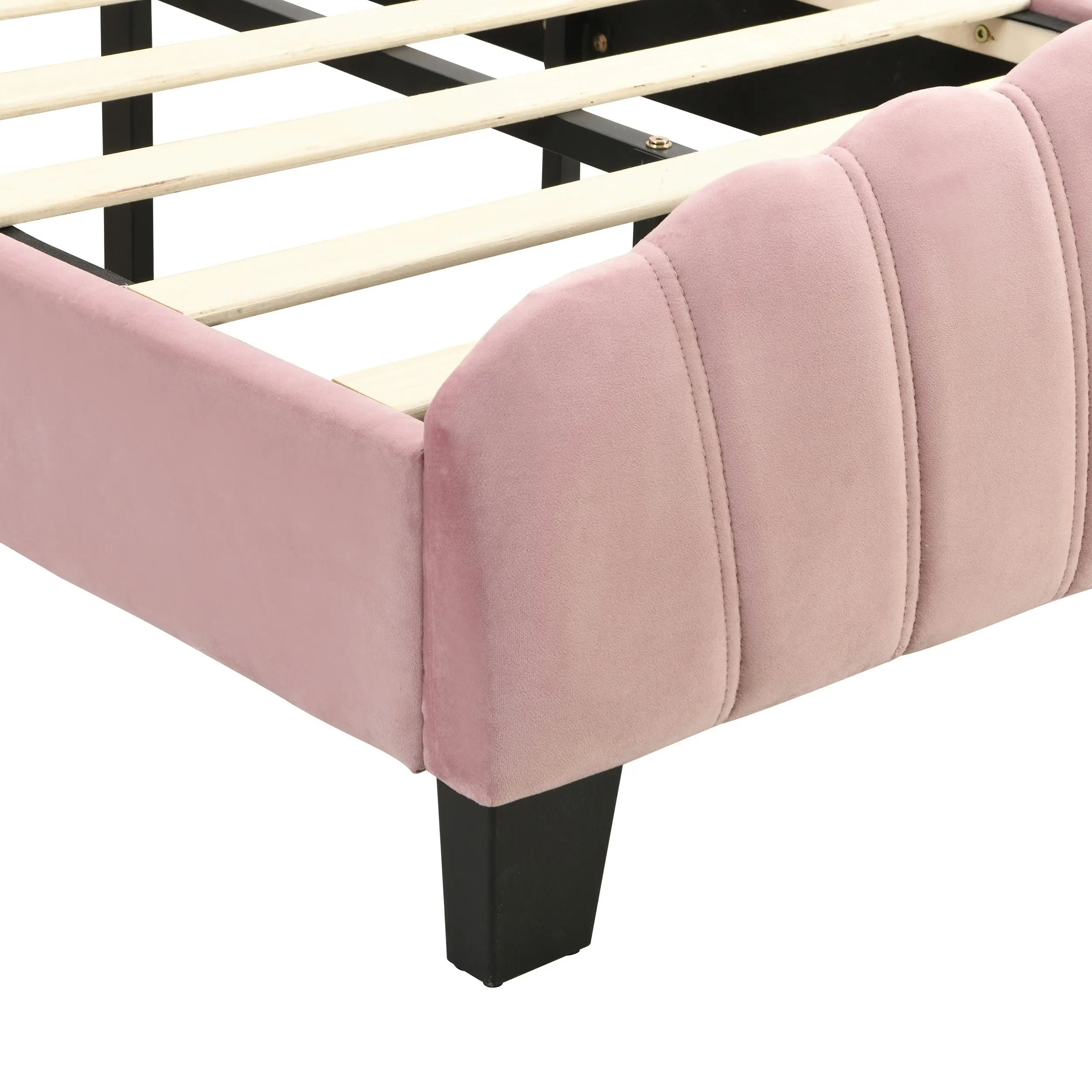 IHOMDEC Shell-Style Single Kid¡¯s Bed Frame Base Mattress Platform BEF04 Pink