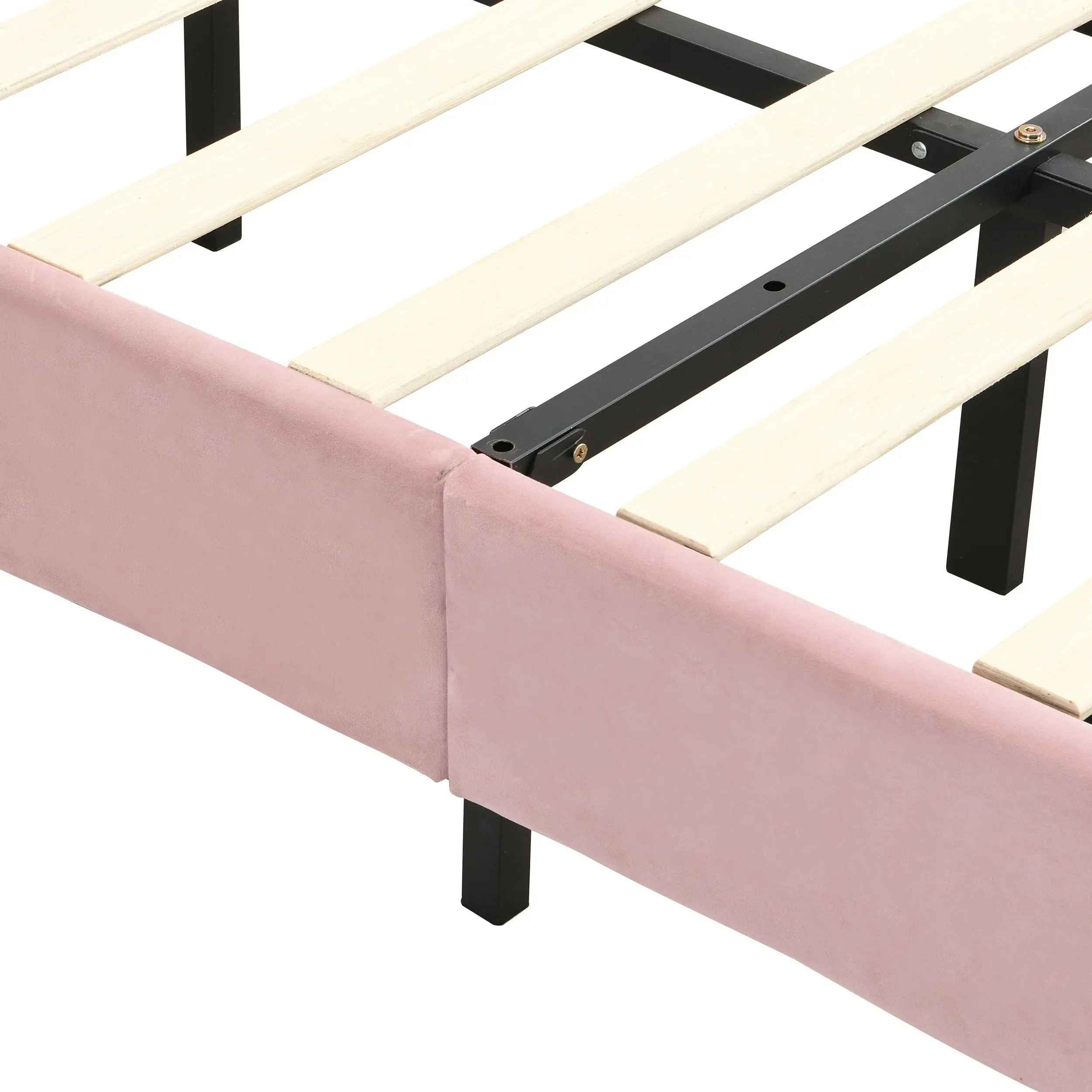 IHOMDEC Shell-Style Single Kid¡¯s Bed Frame Base Mattress Platform BEF04 Pink