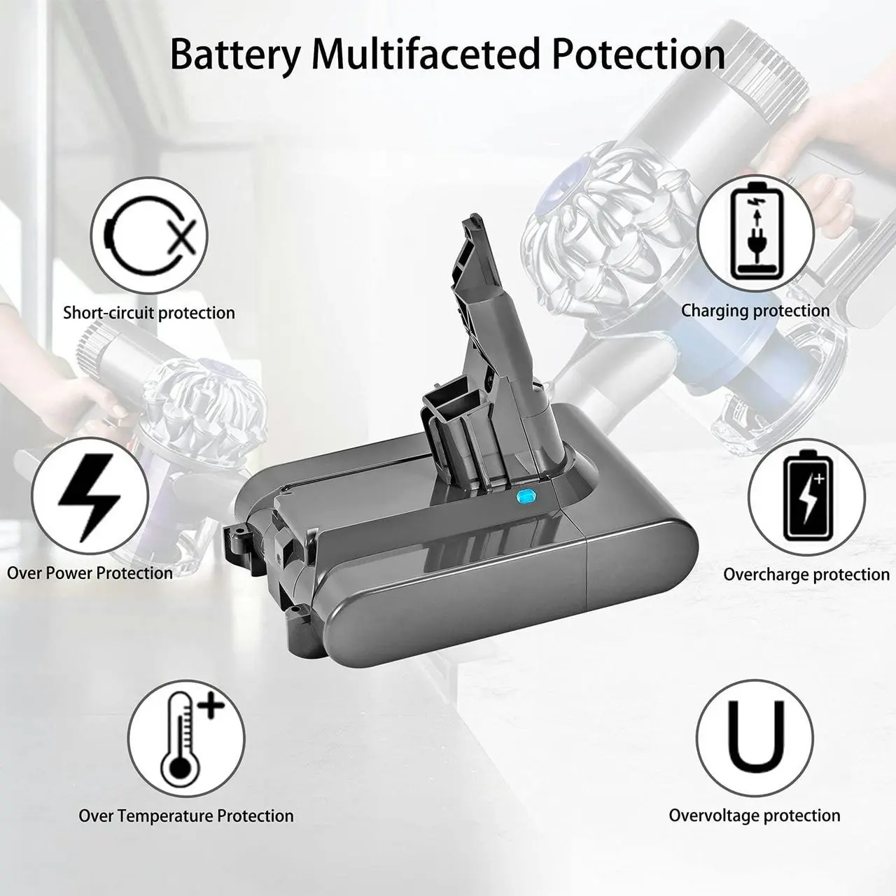 Battery For All Dyson V7 Sv11 Vacuum Cleaners - One Size