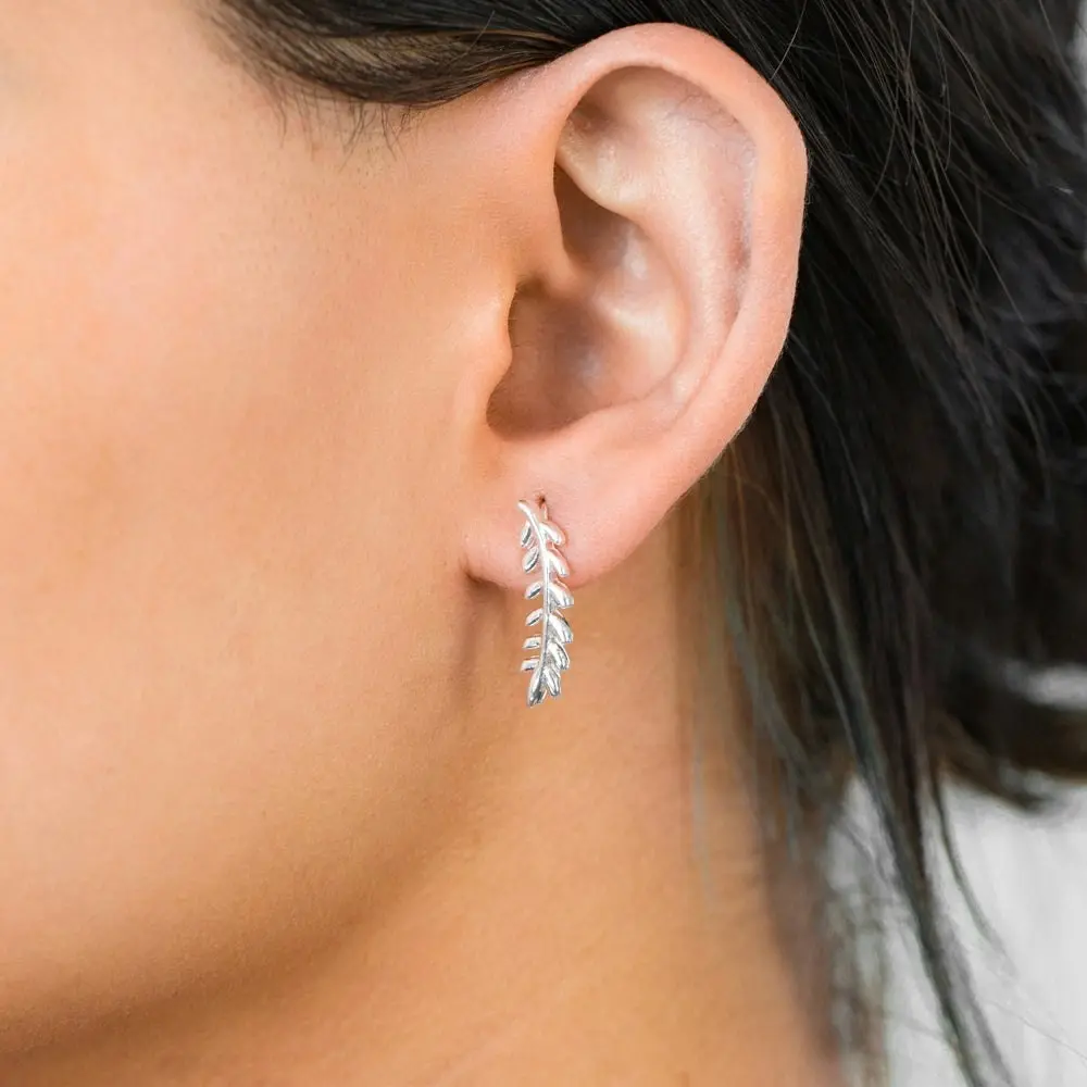 Sterling Silver Olive Branch Ear Climber