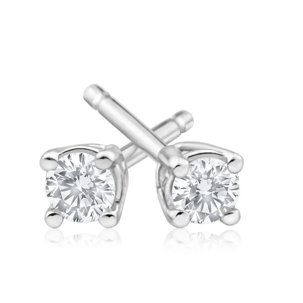 9ct White Gold Impressive Diamond Stud Earrings