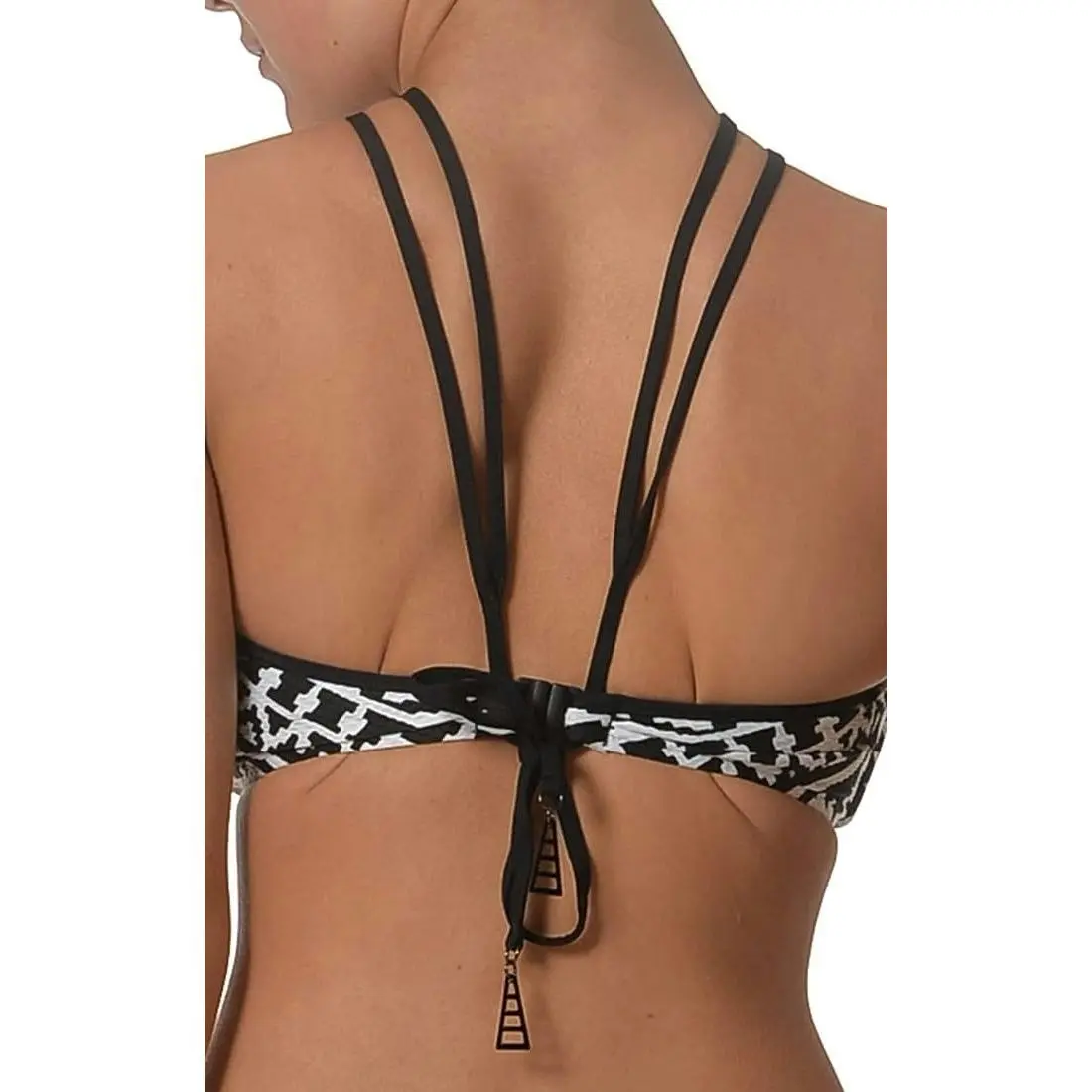 Seafolly Kasbah High Neck Tank Bikini Top - Black & White