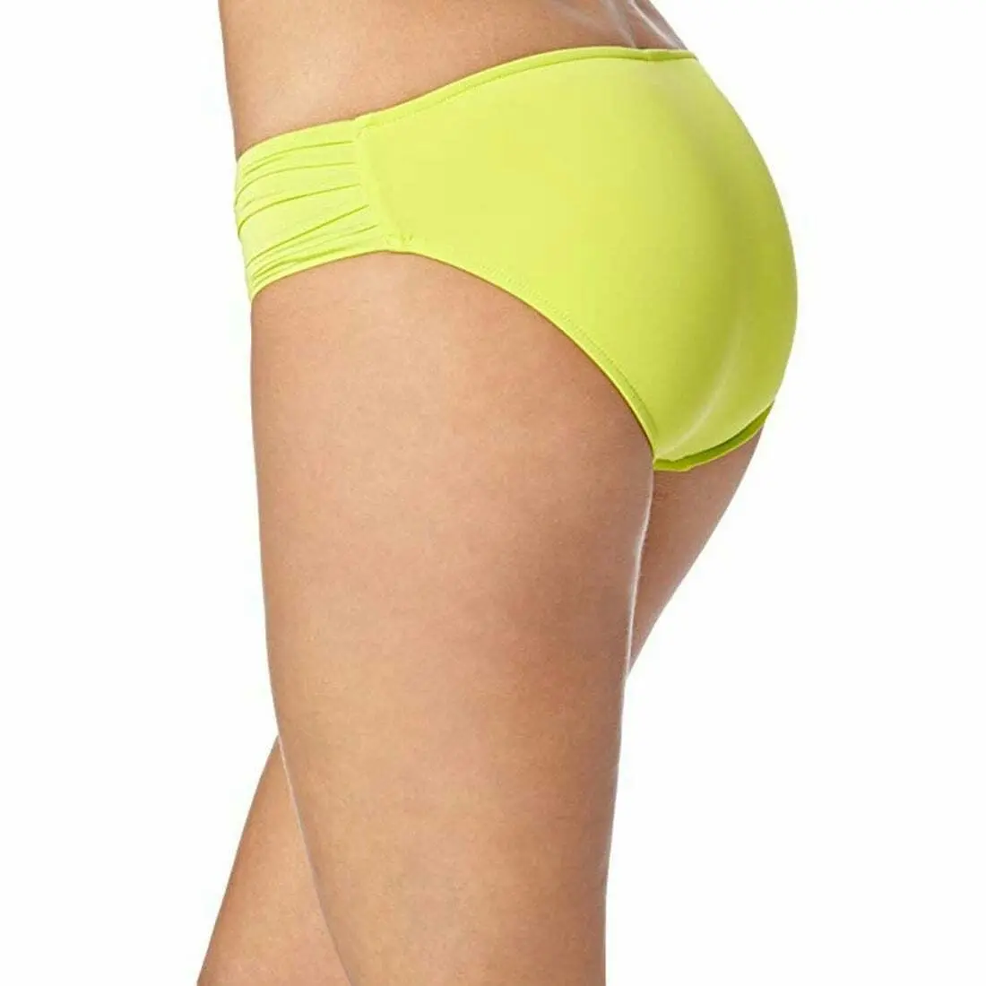 Seafolly Pleated Hipster Bikini Bottoms - Chartreuse Green