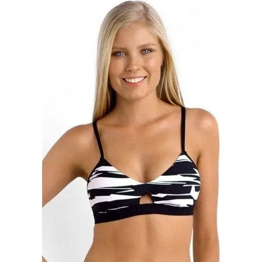 Seafolly Fastlane Bralette Bikini Top - Black/white