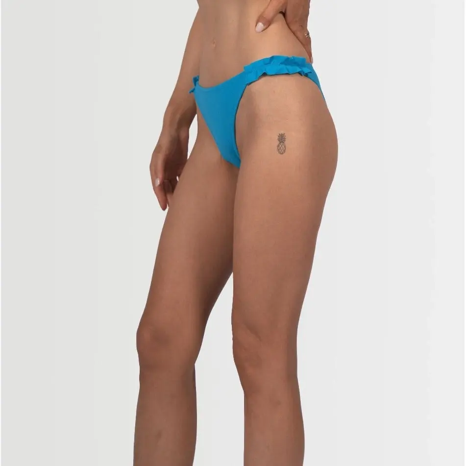 Miss Selfridge Women's Frill Detail Bikini Bottom - Blue