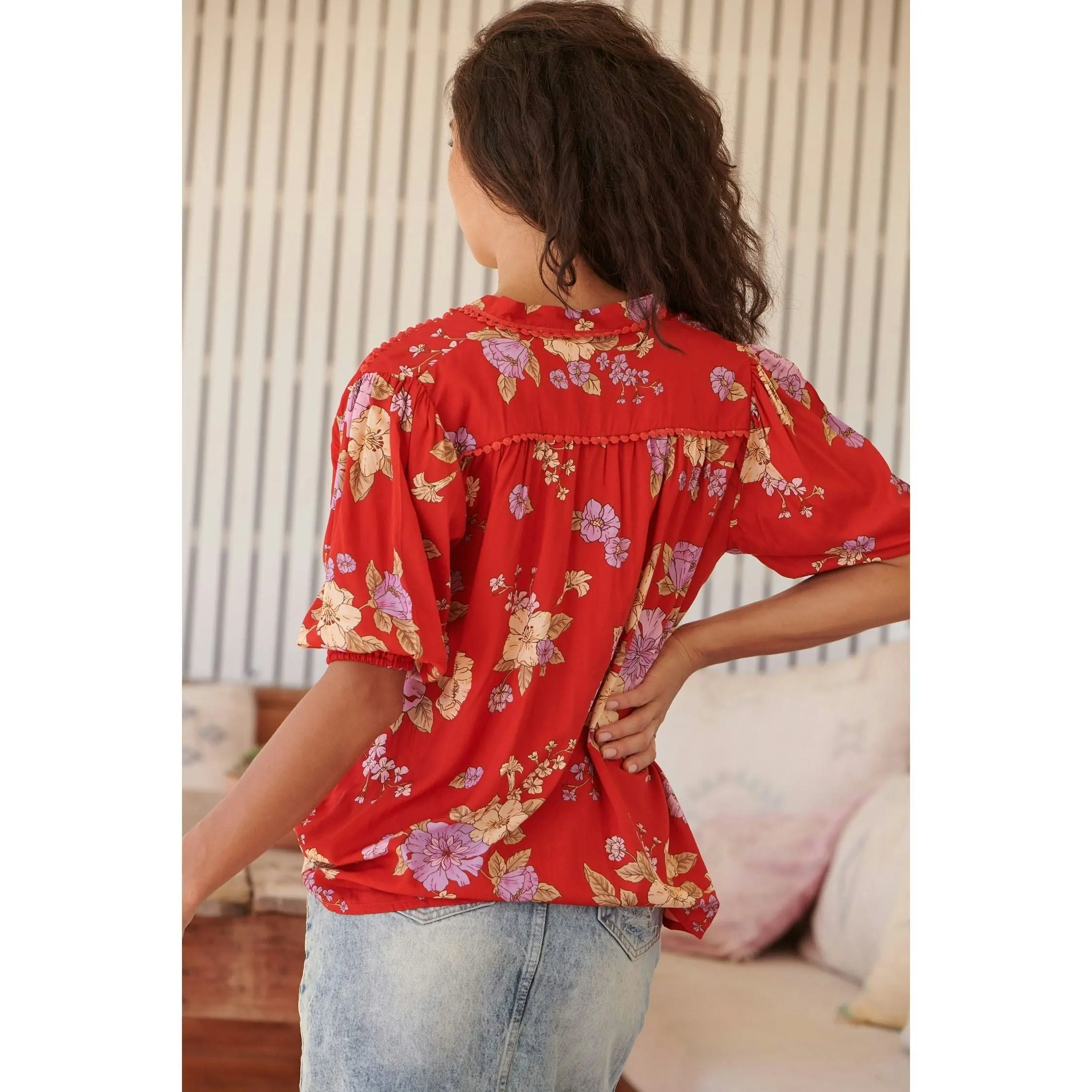 Jaase Aiko Print Sierra Short Sleeve Blouse