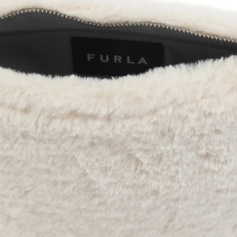 Furla Moon Fluffy Small Shoulder Bag - Cream