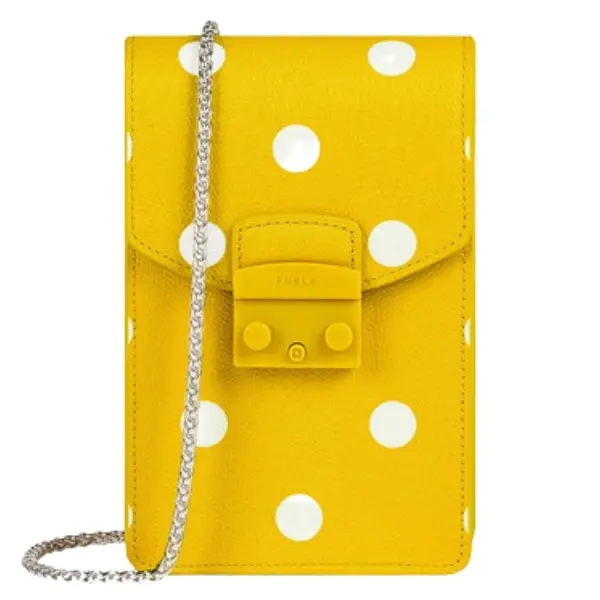 Furla Metropolis Mini Vertical Crossbody Bag - Polline Yellow Polkadot