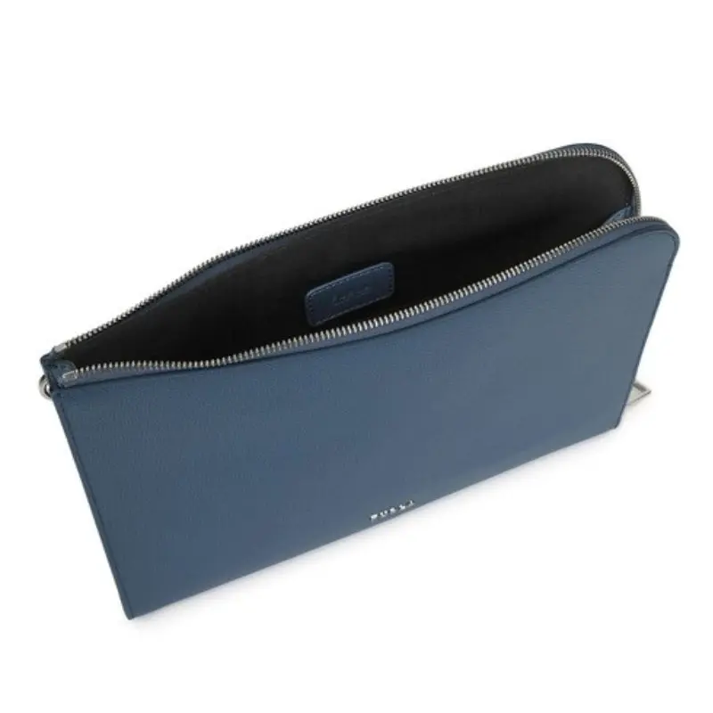 Furla Xl Envelope Pouch - Blue Denim