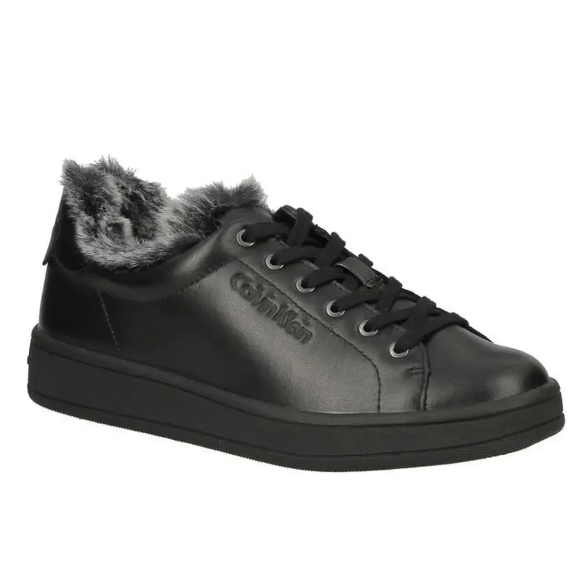 Calvin Klein Women's Soleil Soft Nappa & Fur Sneakers - Black