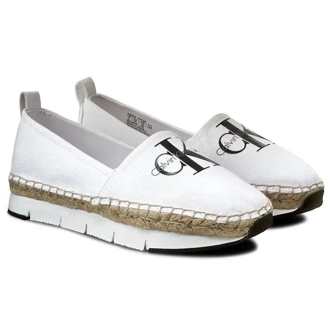 Calvin Klein Women's Genna Canvas Espadrilles - White