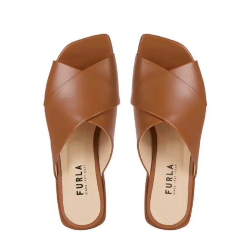 Furla Women's Cross Mule Sandals T.20 - Cognac