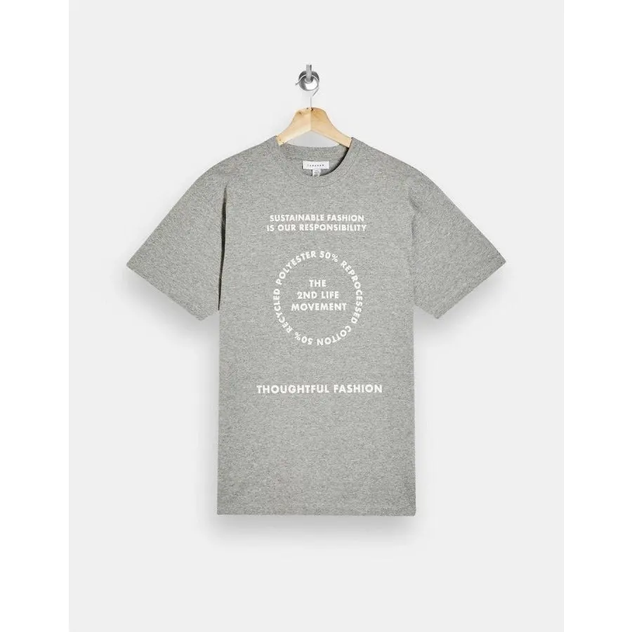 Topshop Women's Motif Tee - Grey Marl