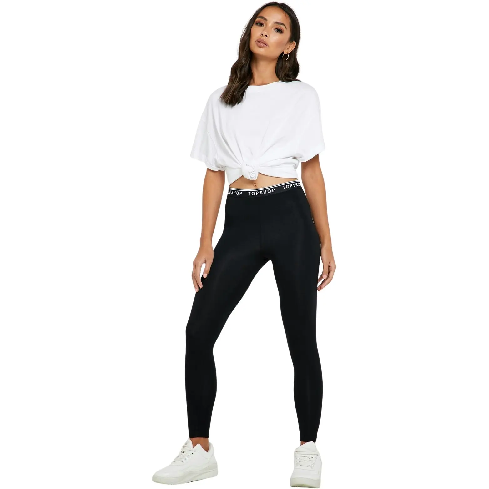 Topshop Women's Petite Logo Leggings - Black