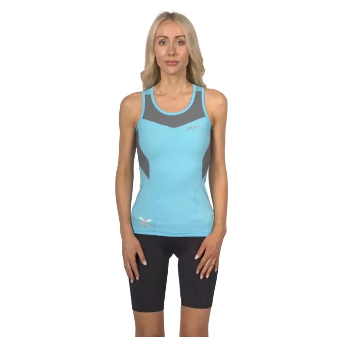 2XU Women's Base Compression Tank - Blue