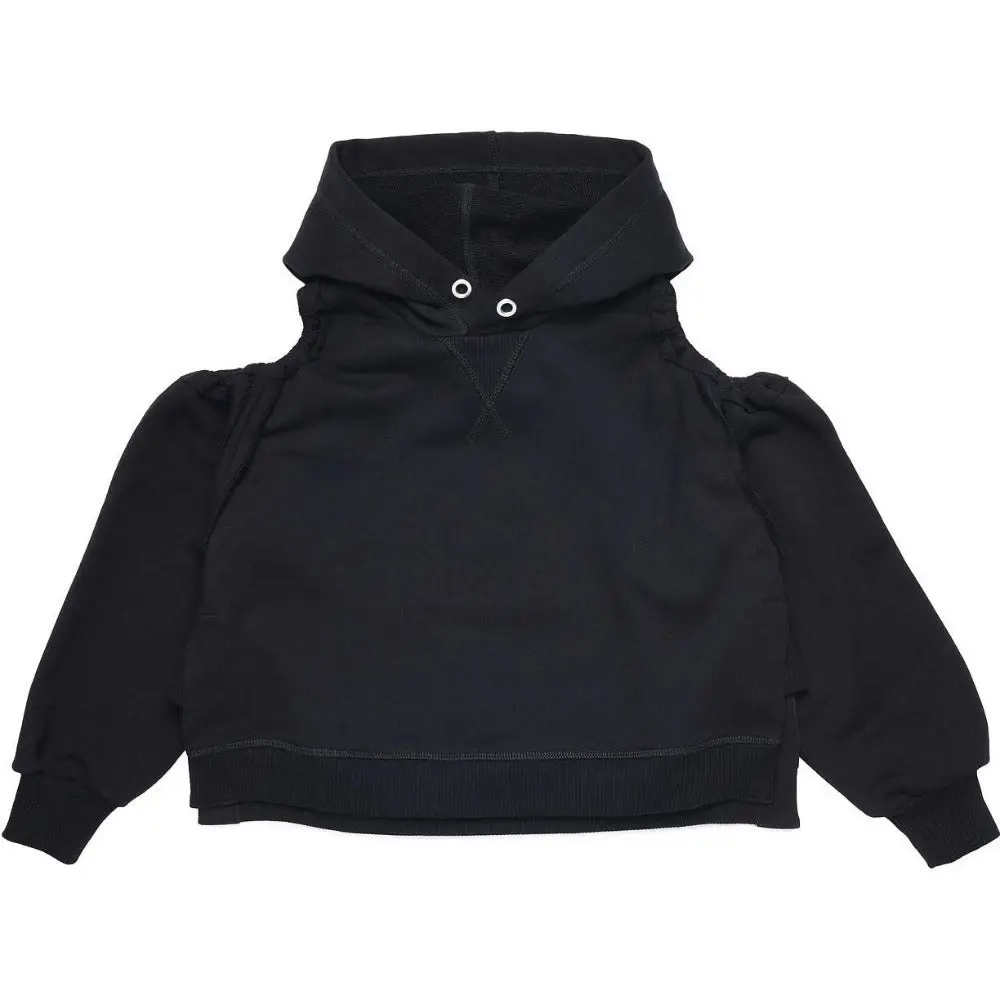 Diesel Girls Black Cold Shoulder Hoodie - Back