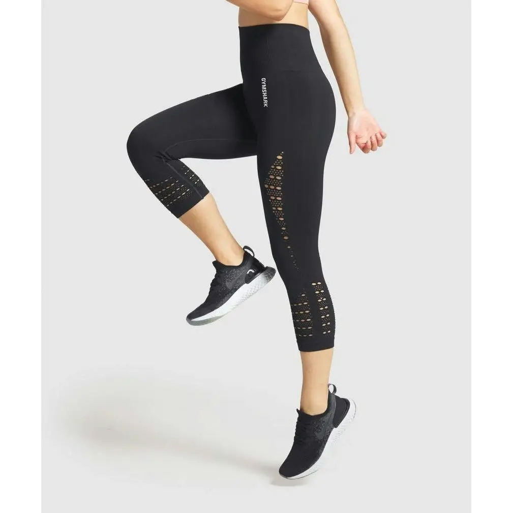 Gymshark Energy+ Seamless Cropped Leggings - Black