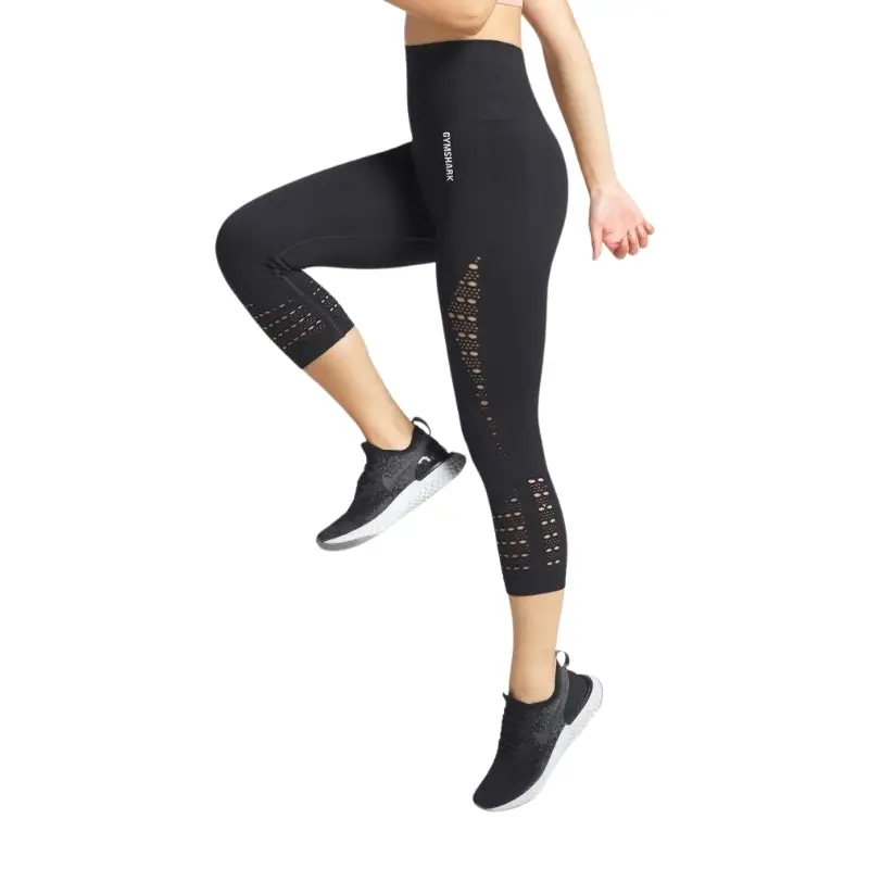 Gymshark Energy+ Seamless Cropped Leggings - Black