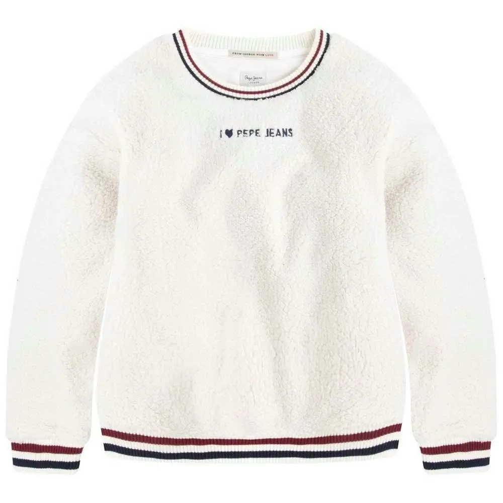 Pepe Kids Pepe Jeans Girls Lorena Jr Teddy Sweater Off White