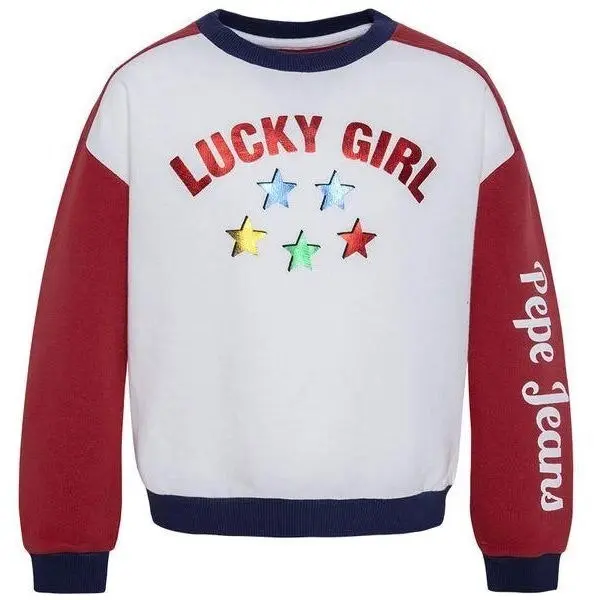 Pepe Kids Pepe Jeans Girls Lucky Girl Sweatshirt Multicoloured