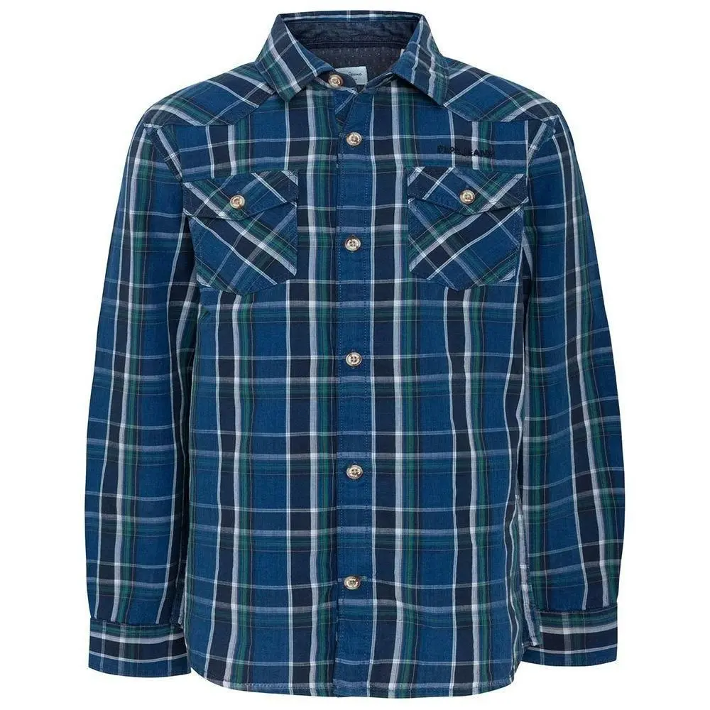 Pepe Kids Pepe Jeans Boys Rudy Check Shirt Blue