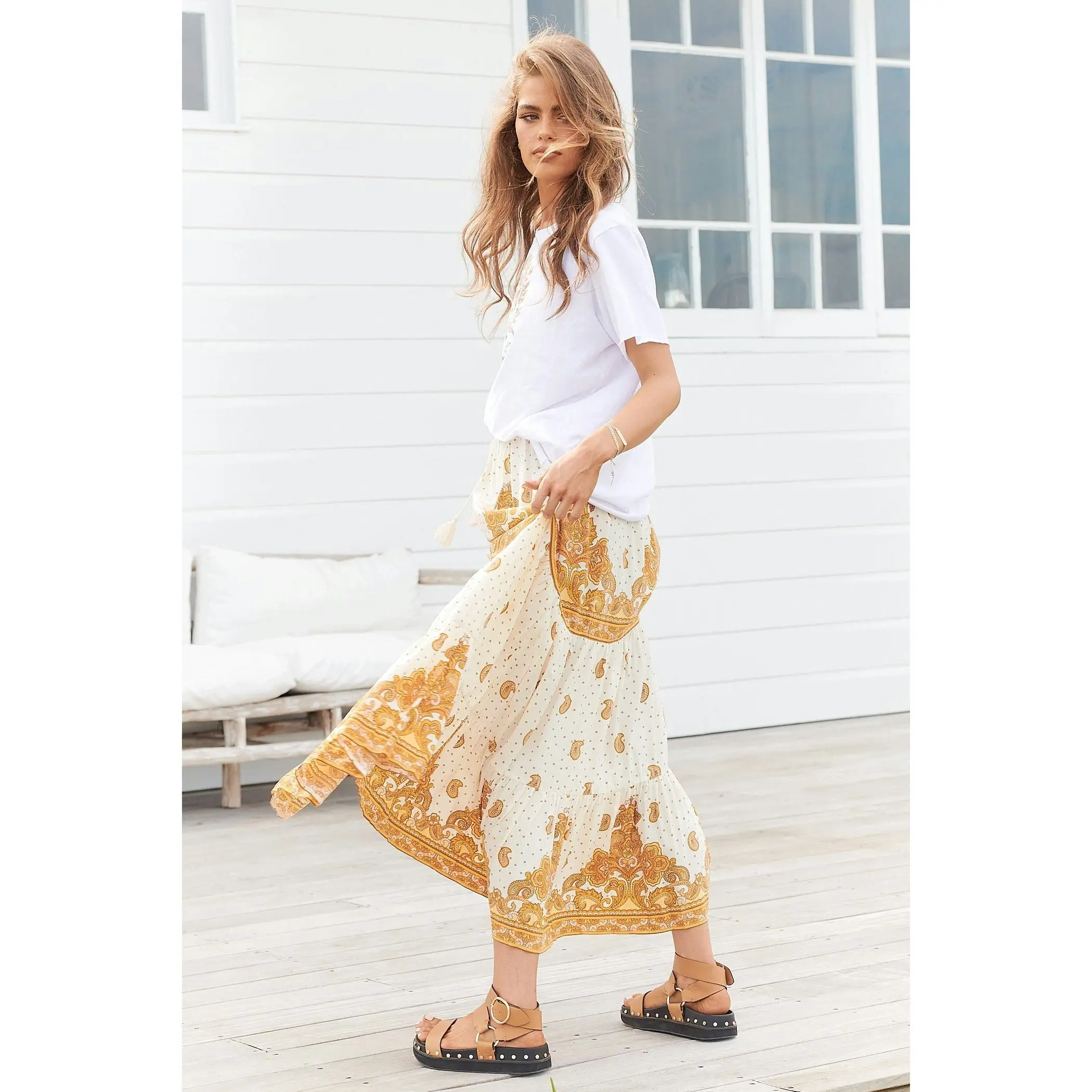 Jaase Sundown Print Riya Maxi Skirt