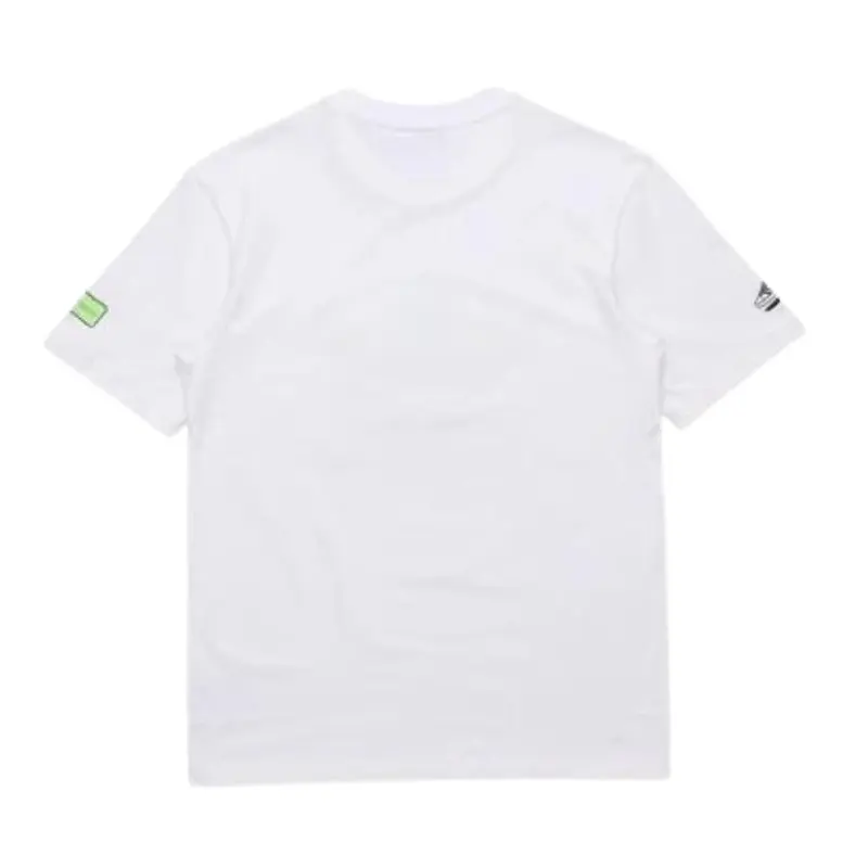 Adidas Mens White T-shirt With Green Logo