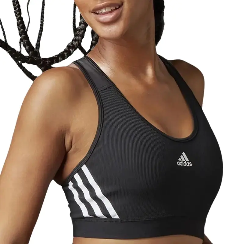 Adidas Womens Believe This 3-stripes Medium Support Rib Bra