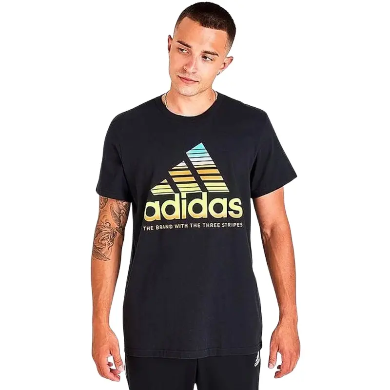 Adidas Mens Black Gradient Graphic T-shirt