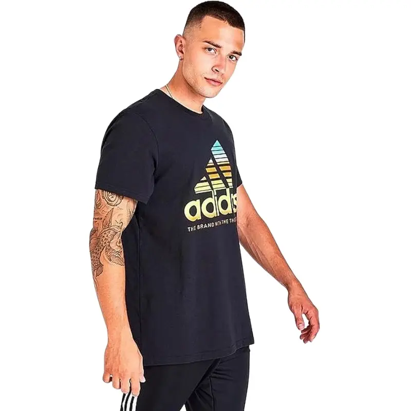 Adidas Mens Black Gradient Graphic T-shirt