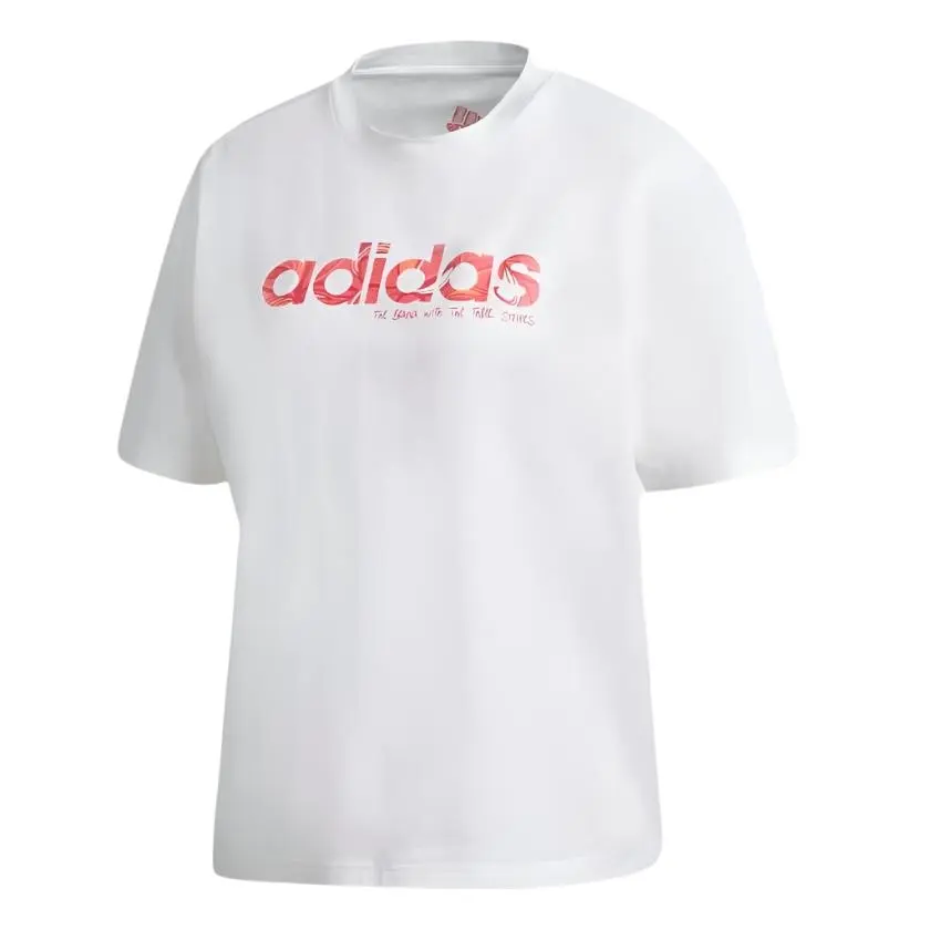 Adidas Men White Graphic Tee