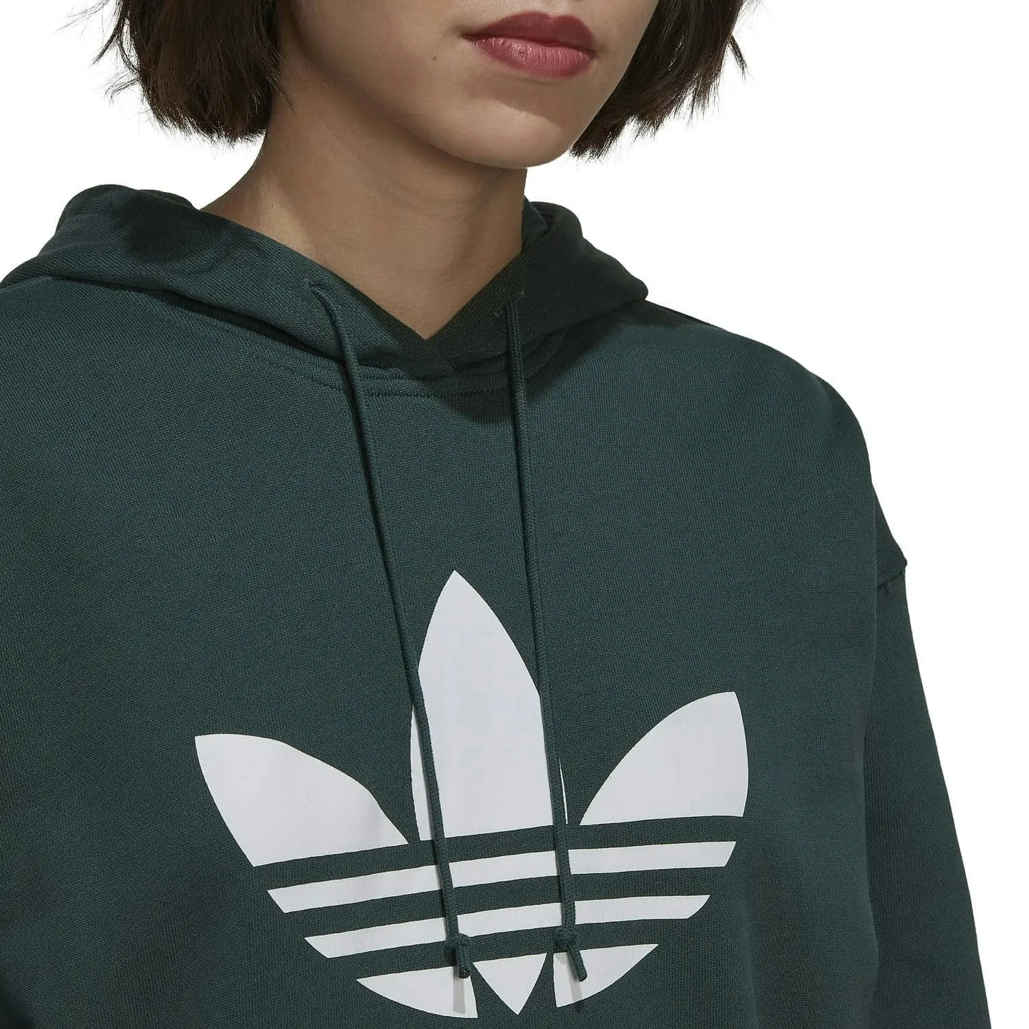 Adidas Womens Green Trefoil Hoodie Mineral Green