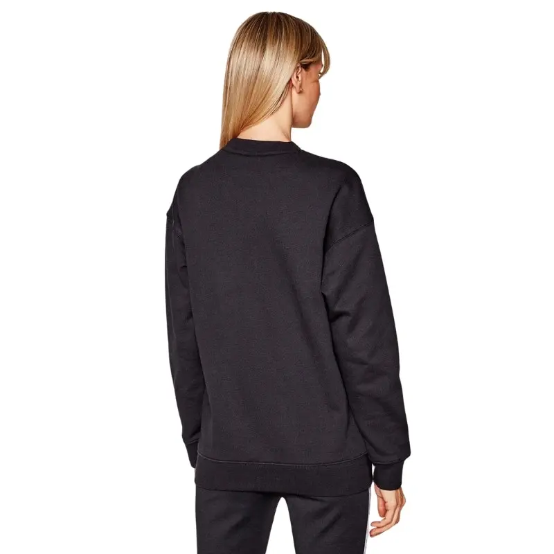 Adidas Womens Black Trefoil Crew Sweatshirt