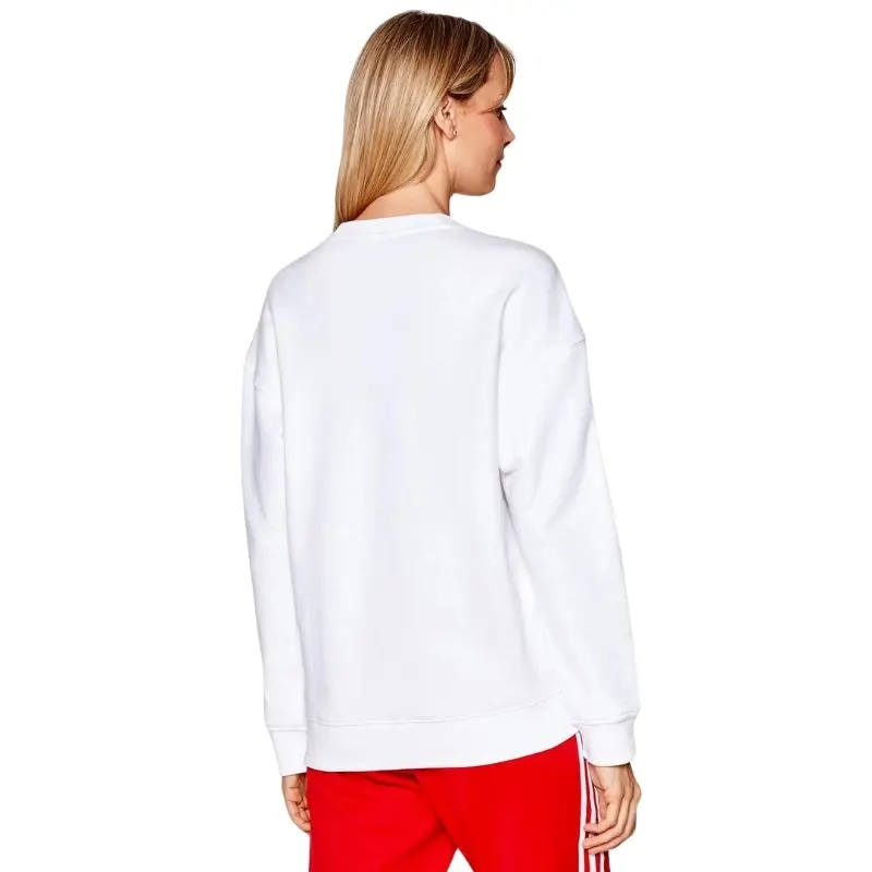 Adidas Womens Trefoil Crewneck White Sweatshirt