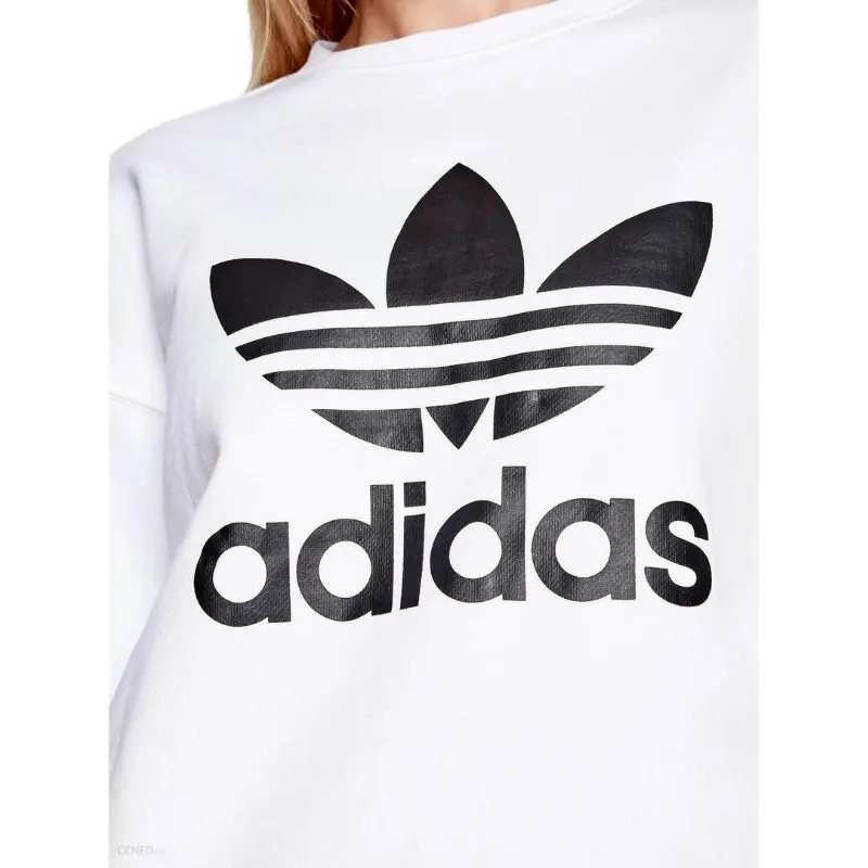 Adidas Womens Trefoil Crewneck White Sweatshirt