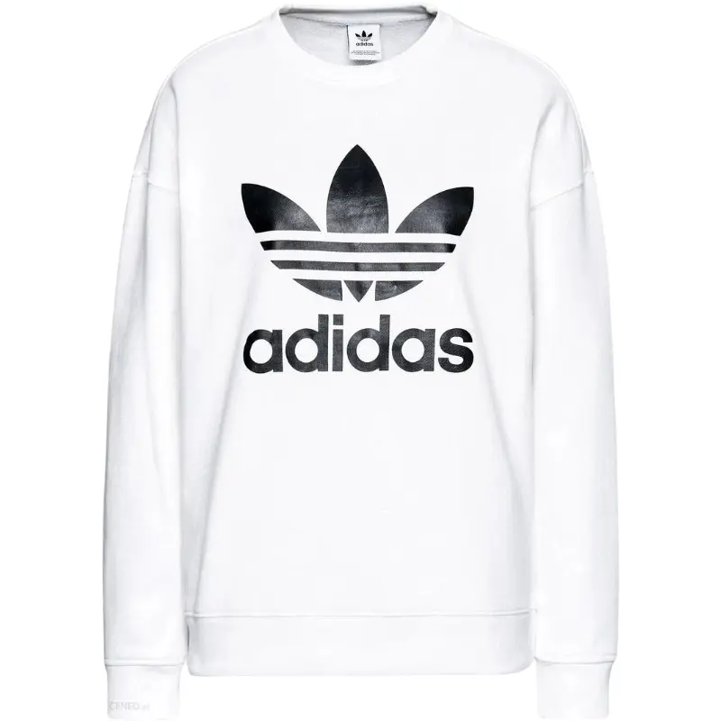 Adidas Womens Trefoil Crewneck White Sweatshirt