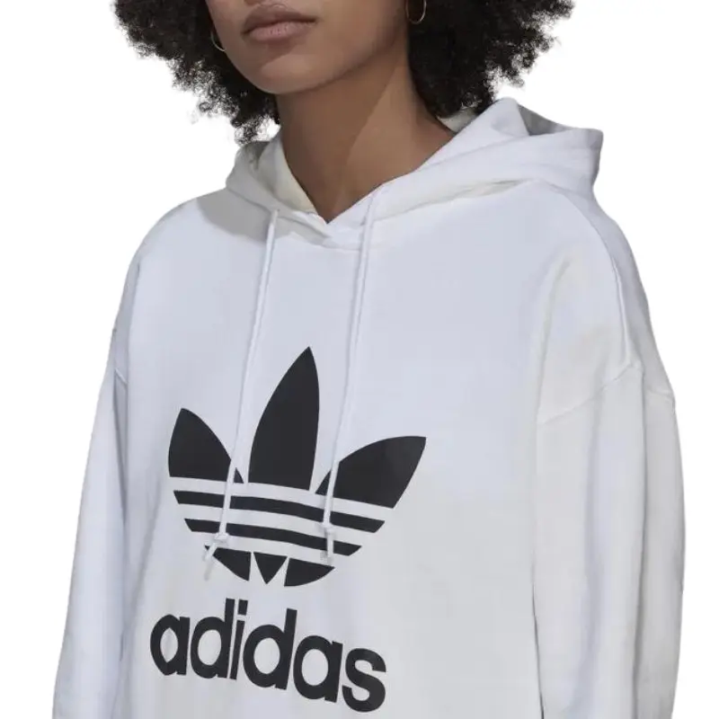 Adidas Womens White Trefoil Hoodie