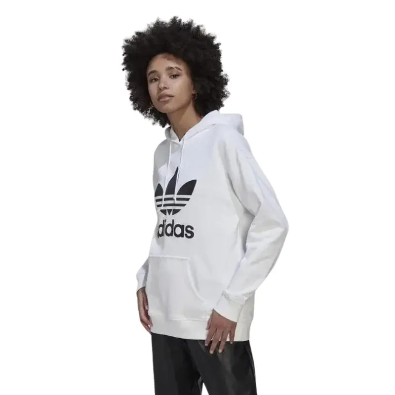 Adidas Womens White Trefoil Hoodie