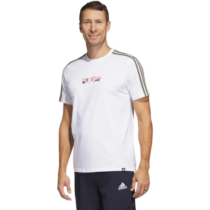 Adidas Mens Sport Optimist 3-stripes Sportswear Graphic T-shirt