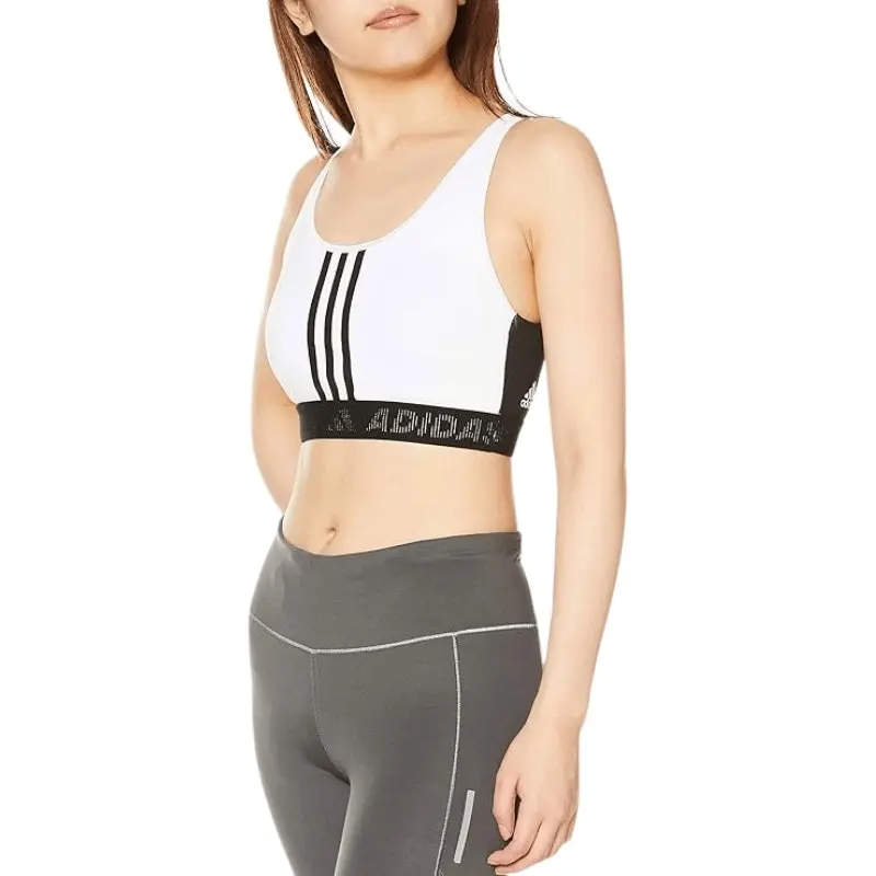 Adidas Womens 3 Stripes White Sport Bra