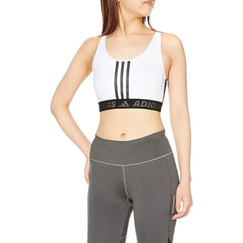 Adidas Womens 3 Stripes White Sport Bra