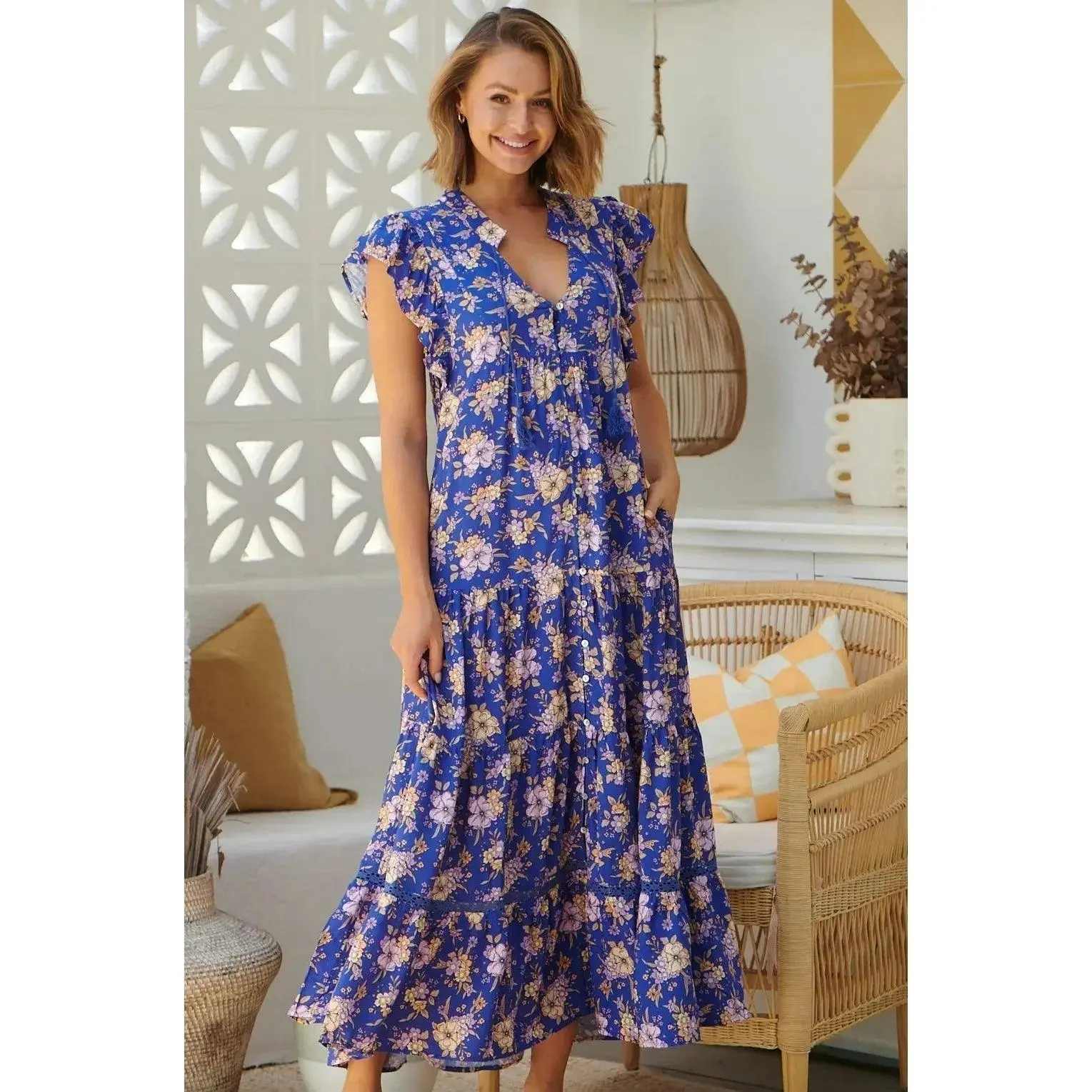 Jaase Delfina Print Agnes Maxi Dress