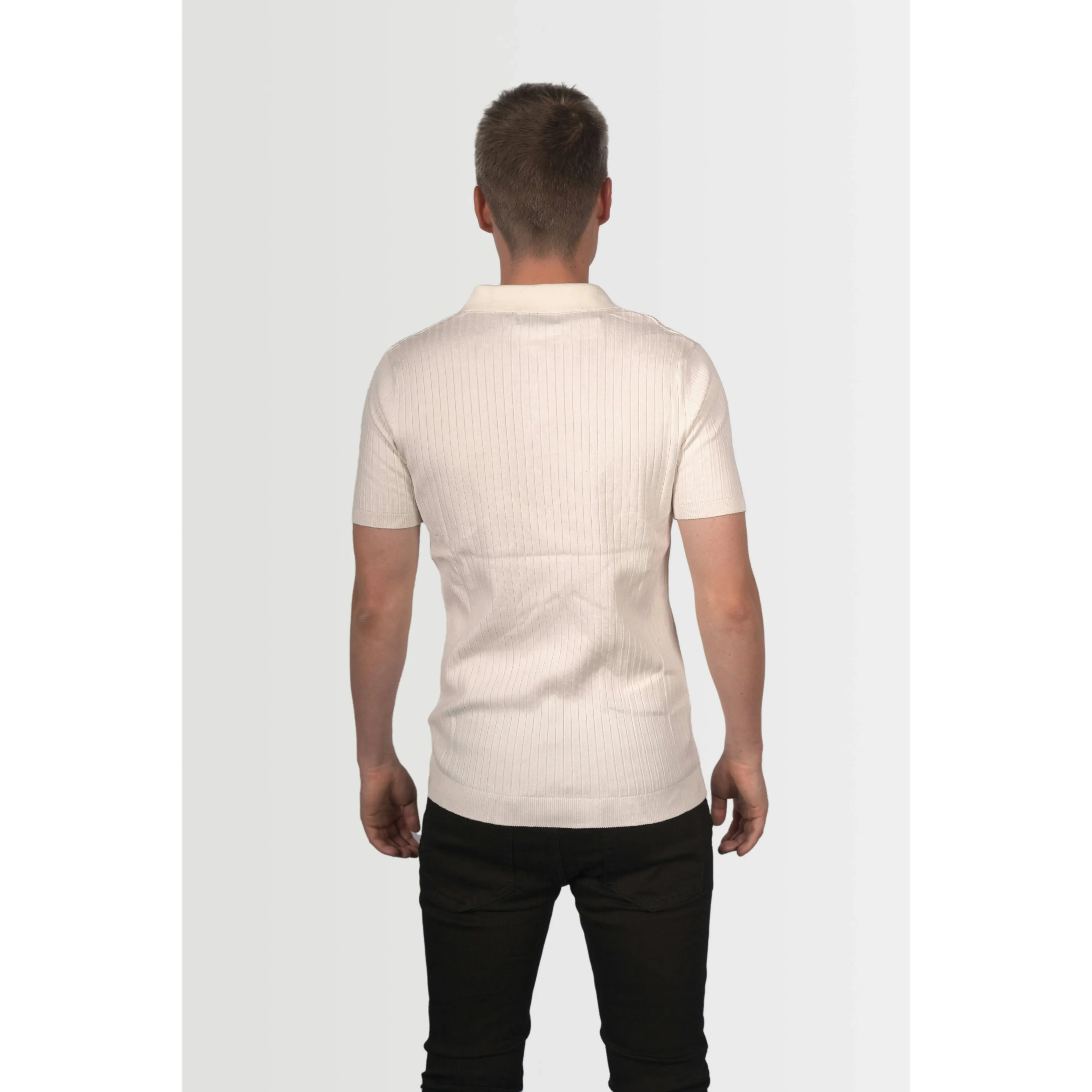 Topman Men's White Short Sleeve Knit Shirt