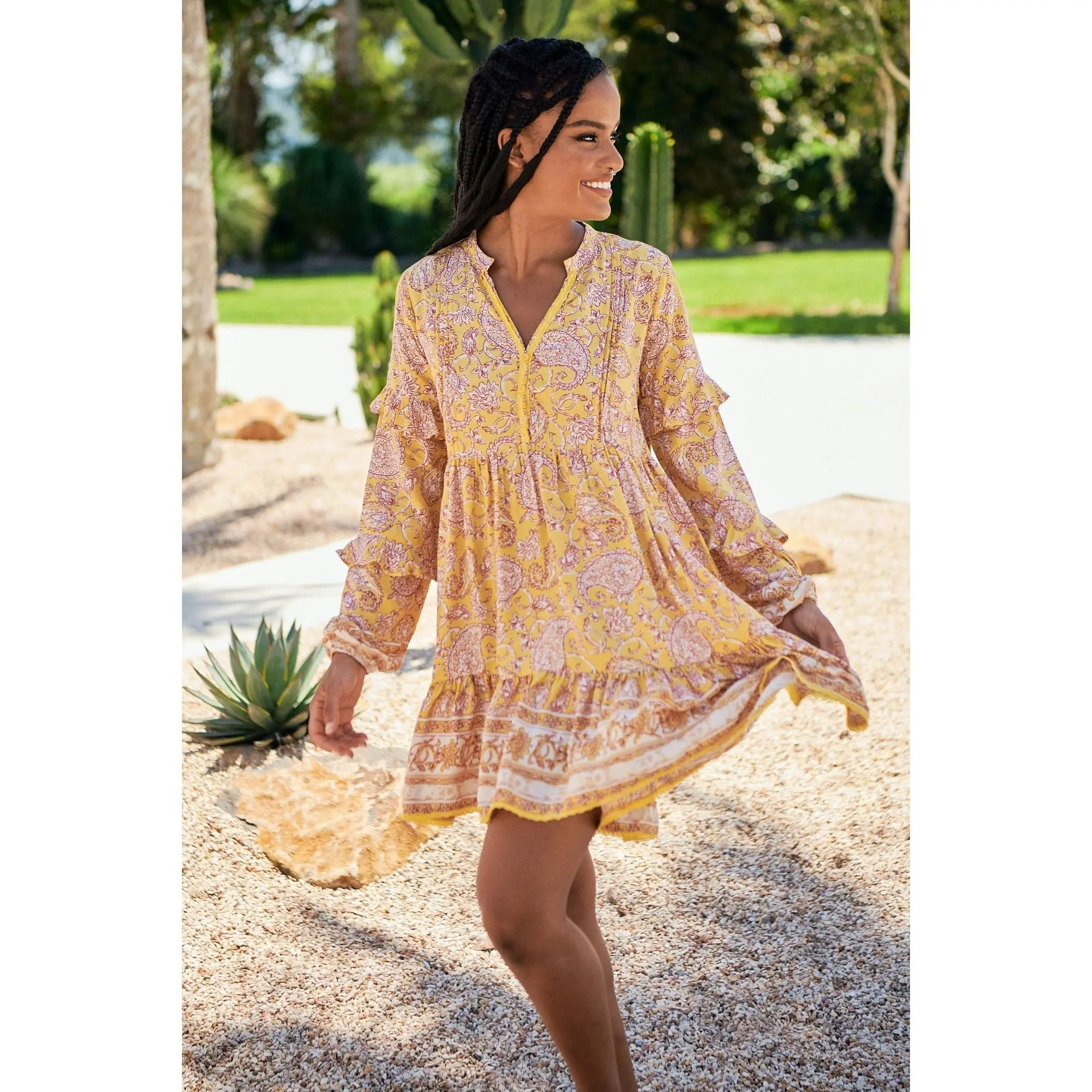 Jaase Elodie Print Fey Mini Dress