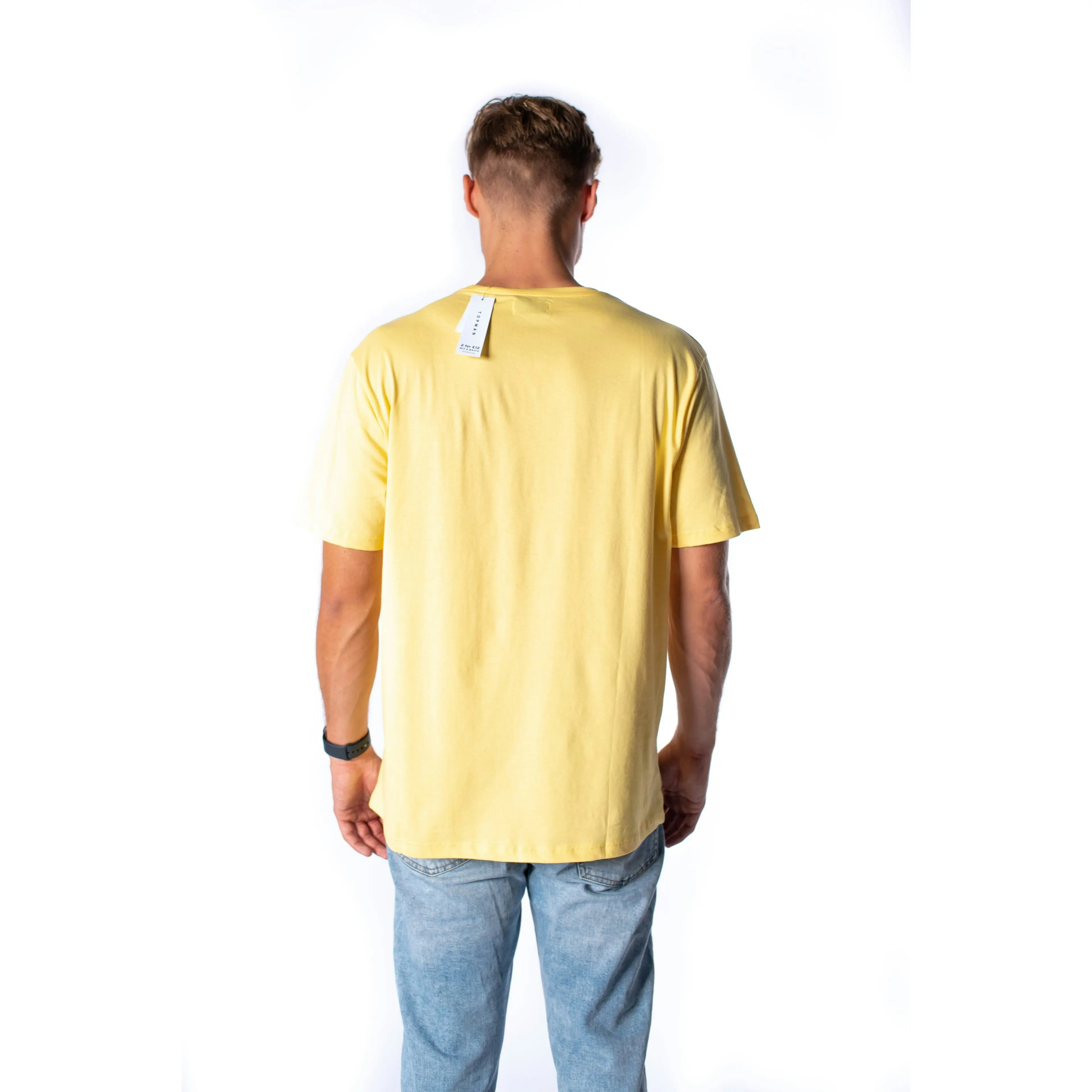 Topman Men's Regular Fit Yellow T-shirt