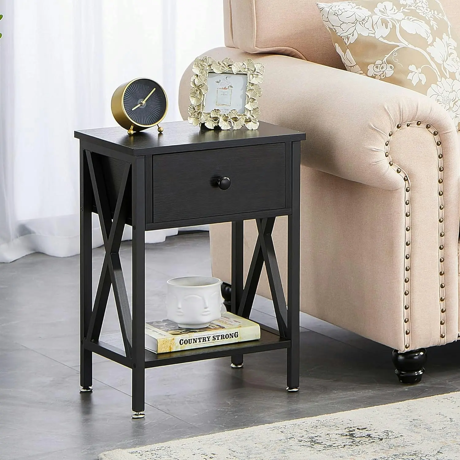 Bedside Table Nightstands with Drawer