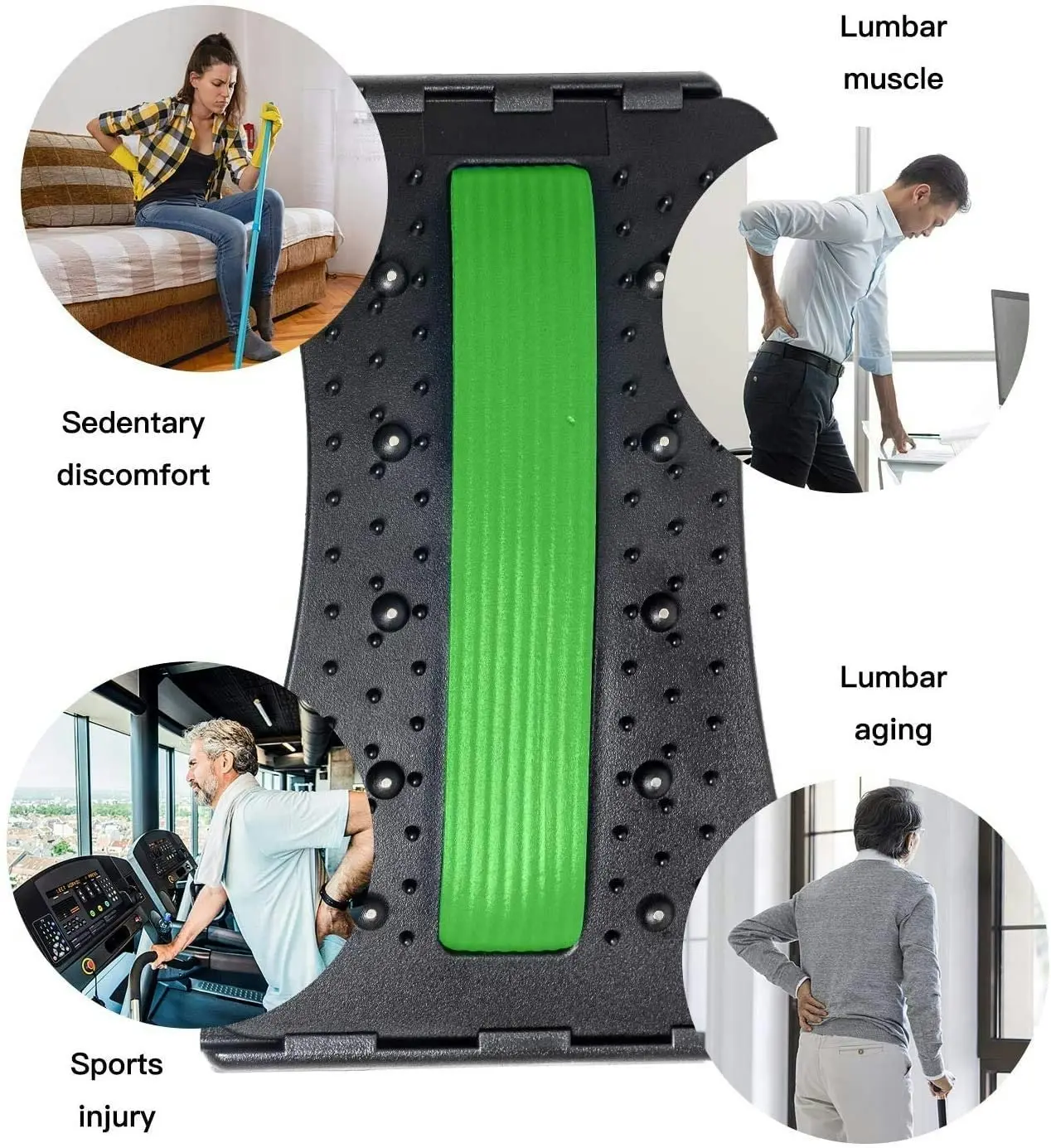 Back Stretcher, Lumbar Back Pain Relief Device, Multi-Level Back Massager Lumbar