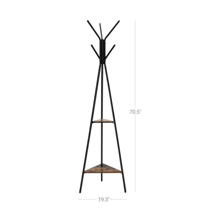 VASAGLE Coat Rack Stand 2 Shelves